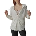 thumbnail image 1 of Hooded Long Sleeve Cooling Shirt with Pocket Hiking Fishing Outdoor Women Sun Protection Lightweight Breathable Quick Dry Jacket, 1 of 8