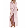 thumbnail image 1 of Hooded Nightgown for Women Double Sided Velvet Bathrobes Solid Color Long Sleepwear Robe Fleece Winter Pyjamas Hoody Robes Long Sleeve Home Clothing(Free Eye Mask), 1 of 8