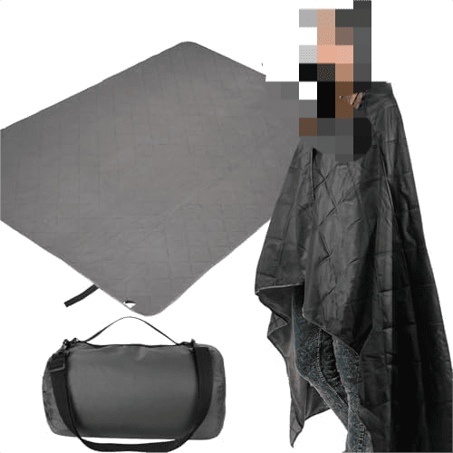 Hooded Outdoor Stadium Blanket, Extra Large 79" x 59" Waterproof Camping Blanket, Quilted, Thick Fleece, Warm, Windproof, Sand Proof, Portable, Perfect for Travel,Sports$$Sport & Recreation Other