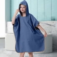 thumbnail image 1 of Hooded Poncho Beach Towel Fast Dry Changing Robe with Pocket for Swimming Surfing, 1 of 6
