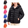 thumbnail image 1 of Hooded Puffer Jacket for Boys and Girls Long Sleeve Zip Front Loose Fit Winter Coat, 1 of 9
