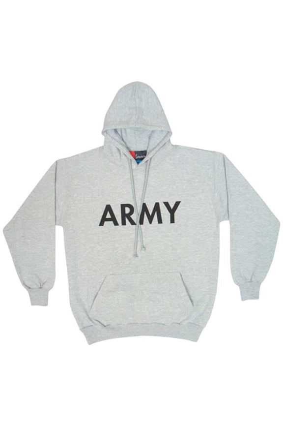 Hooded/pullover Grey Sweatshirt- Army Small