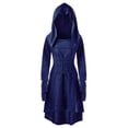 thumbnail image 1 of Hooded Pullover Up Dress Long Bandage Lace Women High Low Vintage Cloak Women Dress Size XXXL, 1 of 4