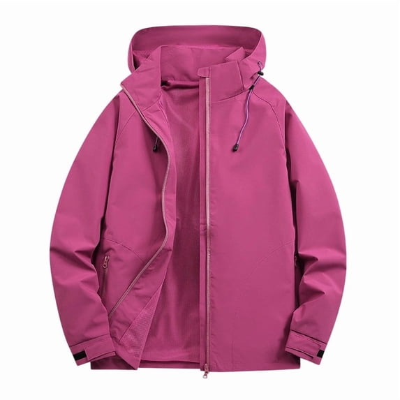 Hooded Rain Jackets New Women’s Waterproof Rain Jackets - Full Zip Hooded Hiking Raincoat - Fall Lightweight Outdoor Windbreaker with Pockets