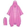 thumbnail image 1 of Hooded Rain Poncho, 3-in-1 Rain Poncho with Zip and Chest Pocket, Lightweight Unisex Raincoat Jacket for Men Women Adults, Reusable Rain Poncho for Outdoor Hiking Camping Use, 1 of 7
