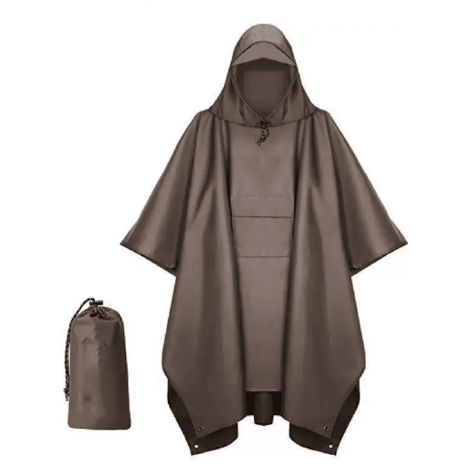 Hooded Rain Poncho For Adult With Pocket,Waterproof Raincoat Jacket For