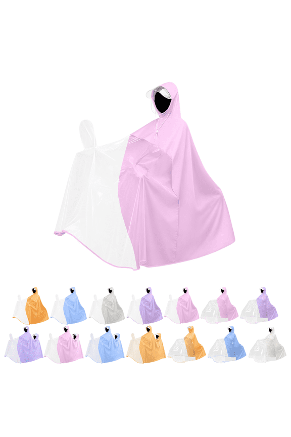 Hooded Rain Poncho, Breathable Rain Poncho, 1 Count Parent Child Rain Coat, Oversized Full Body Waterproof Poncho for Mother Kid E-Scooter Riding Commute E