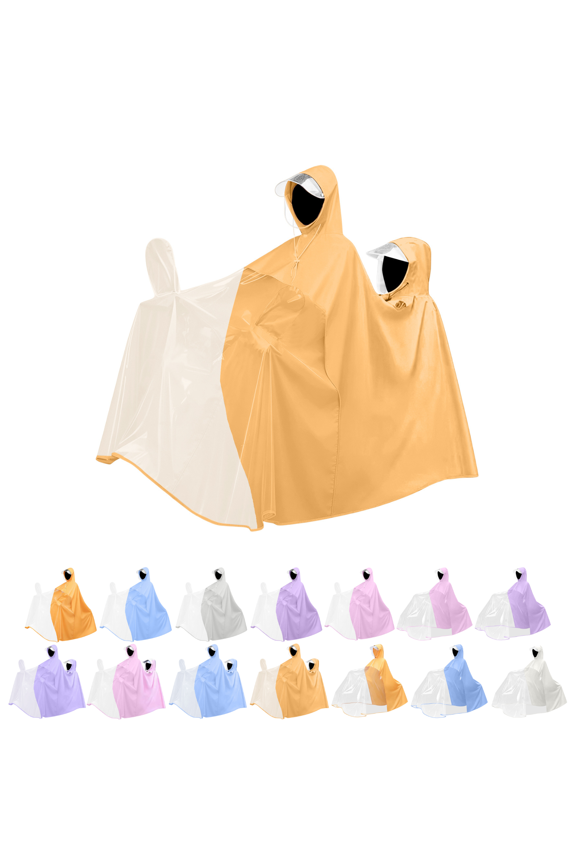 Hooded Rain Poncho, Breathable Rain Poncho, 1 Count Parent Child Rain Coat, Oversized Full Body Waterproof Poncho for Mother Kid E-Scooter Riding Commute L