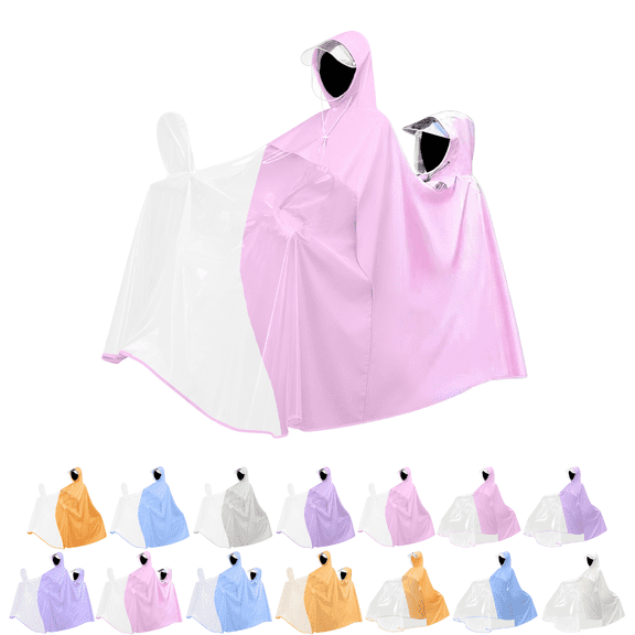 Hooded Rain Poncho, Breathable Rain Poncho, 1 Count Parent Child Rain Coat, Oversized Full Body Waterproof Poncho for Mother Kid E-Scooter Riding Commute M