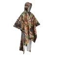thumbnail image 1 of Hooded Rain Poncho Jacket Waterproof Lightweight Reusable Raincoat Rain Cape for Adult Camping, Hiking Brown, 1 of 10