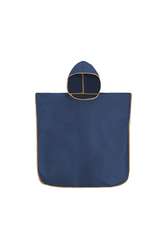 Hooded Rain Poncho Waterproof Raincoat Jacket for Men Women Adults, Tactical Ponchos Adult for Camping, Hiking, Surfing Swimming Bathing (Navy)