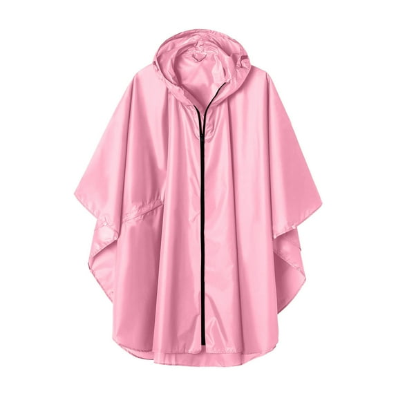 Hooded Rain Poncho Waterproof Raincoat Jacket for Women 2025 Fashion Lightweight Outdoor Outwear with Pockets