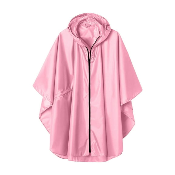 Hooded Rain Poncho Waterproof Raincoat Jacket for Women 2025 Fashion Lightweight Outdoor Outwear with Pockets