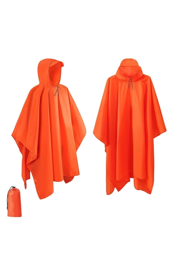 Hooded Rain Poncho Waterproof Raincoat for Men Women Adults,Waterproof Lightweight Unisex Raincoat for Hiking Camping Emergency