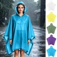 thumbnail image 1 of Hooded Rain Poncho for Adult,Reusable Waterproof EVA Unisex Raincoat,Lightweight Packable Windbreaker for Men Women Hiking Camping Outdoor, 1 of 7