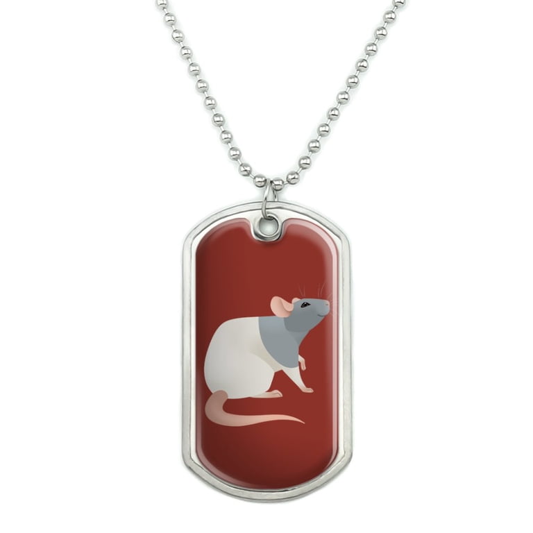 Hooded Rat Military Dog Tag Pendant Necklace with Chain - Walmart.com