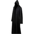 thumbnail image 1 of Hooded Robe Cloak - Medieval Renaissance Wizard Monk Priest Costume, Dark Gothic Knight Cape for Halloween Cosplay, 1 of 7
