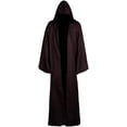 thumbnail image 1 of Hooded Robe Cloak - Medieval Renaissance Wizard Monk Priest Costume, Dark Gothic Knight Cape for Halloween Cosplay, 1 of 7