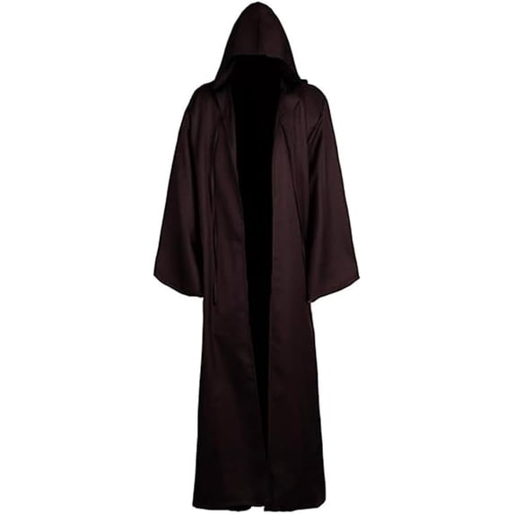 Hooded Robe Cloak - Medieval Renaissance Wizard Monk Priest Costume, Dark Gothic Knight Cape for Halloween Cosplay