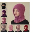 thumbnail image 1 of Hooded Scarf Beanie for Women Men Balaclava Scarves Hat for Fall Winter 05# Purple Free, 1 of 4