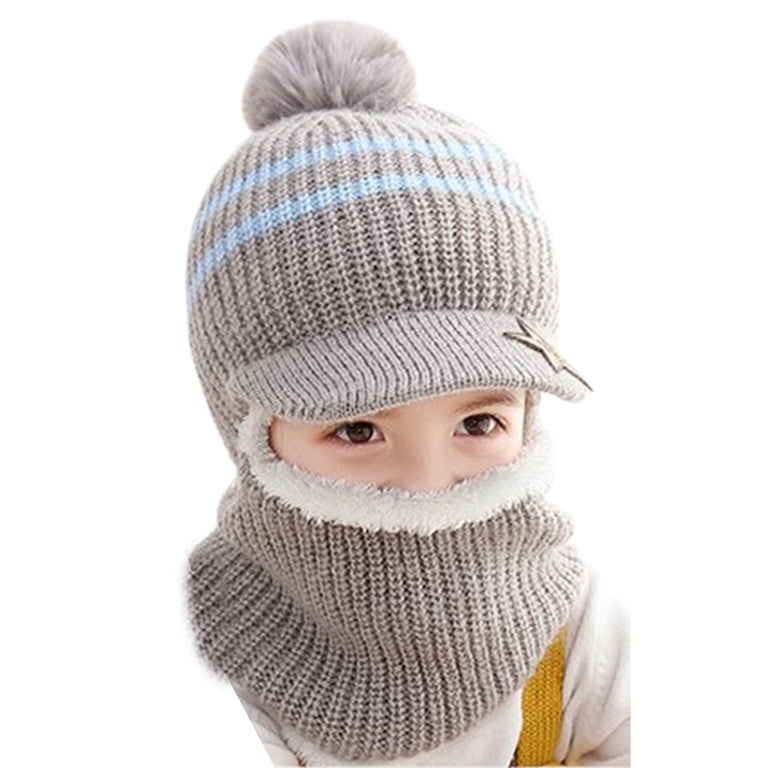 Hooded Scarf Knitted Kid Hat Earflap Beanie Toddler Skull  display picture 1