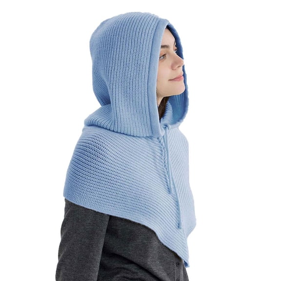 Hooded Scarf for Women Winter Warm Knit Balaclava for Cycling Skiing and Hiking