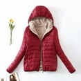 thumbnail image 1 of Hooded Slim-Fit Plus -Padded Jacket Warm Lamb Velvet Jacket Women'S Jacket Warm Coat Hood Jacket Women Ladies Outerwear Junior Outerwear Sweaters Womens Full Zip Seamless Workout Jacket Winter Jacket, 1 of 5