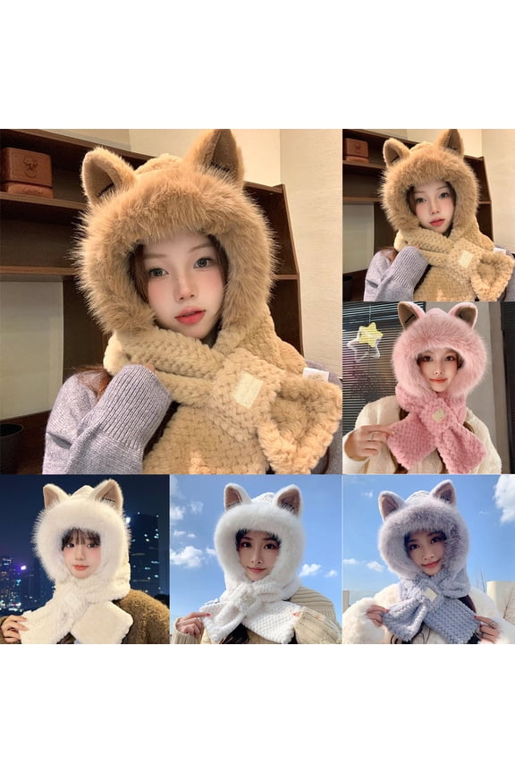 Hooded Snood for Women, Soft Sherpa Fabric that Covers Head, Ears and Neck, Perfect for Skiing, Snowboarding and Extreme Cold Weather Protection Khaki