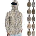 thumbnail image 1 of Hooded Sun Shirts for Men with Mask UPF 50+ Fishing Blouses Long Sleeve UV Rash Guard Cooling Lightweight Hoodies L Dark Gray, 1 of 5