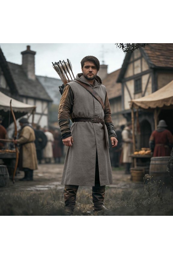 Hooded Surcoat Tabard Sleeveless Tunic Top Cloak for Men Workout Short Sleeve Tee Shirts for Men Beach Tops Casual Shirt