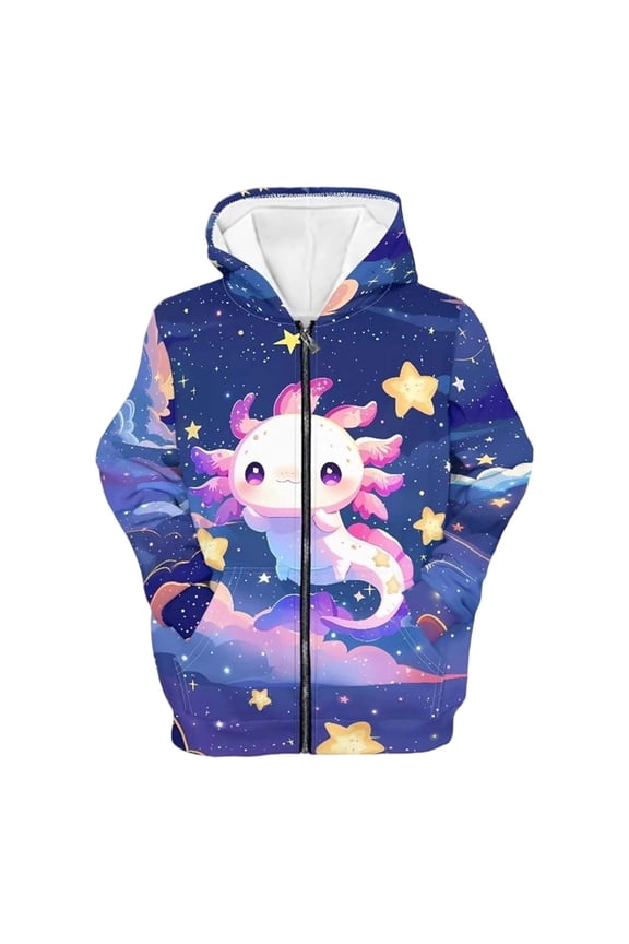 Hooded Sweatshirt Casual Pullover With Pocket School Blue 3 Y-4 Y