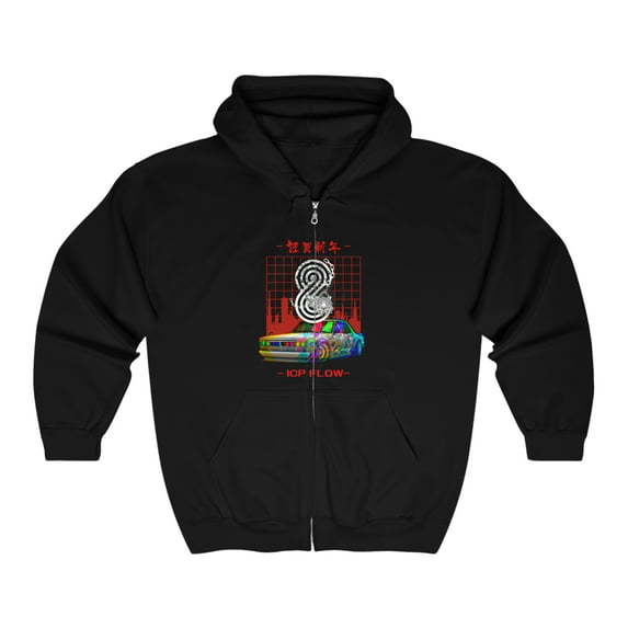 Hooded Sweatshirt - Full Zip Blockchain Shenanigans "ICP Flow"