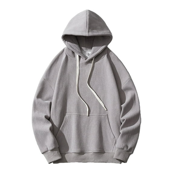 Hooded Sweatshirt Men Casual Hooded Round Neck Long Sleeve Pullover Color Sweatshirts Blouse Men Hooded Sweatshirt