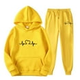 thumbnail image 1 of Hooded Sweatshirt Set Optimized For Sports And Leisure Two-piece Set Long Sleeved Hooded Set, 1 of 2