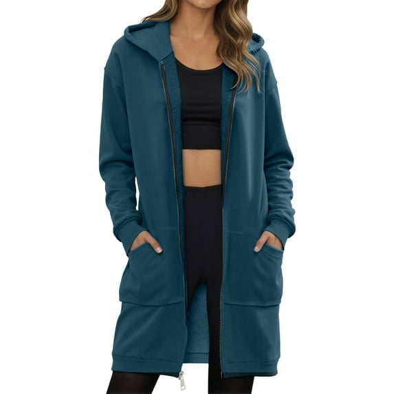 Hooded Sweatshirt Winter Warm Pullover Casual Loose Fit Fashion Top Outerwear Coat