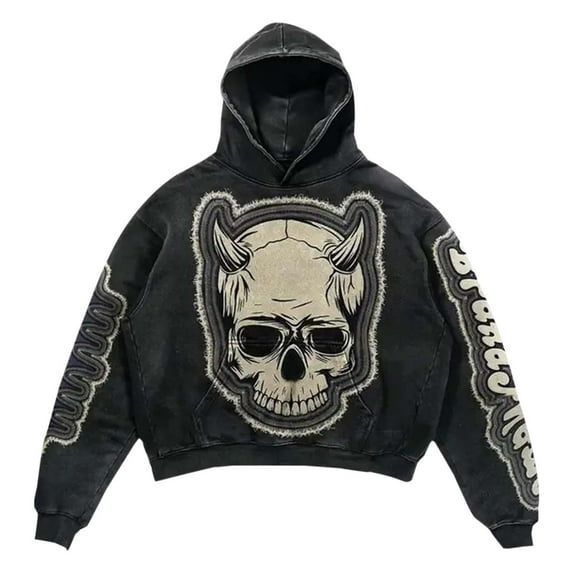 Hooded Sweatshirt for Women Crew Neck Graphic Printed Long Sleeve Hoodies Loose Fit Tops Casual Fall Y2K Pullover Shirt with Pocket