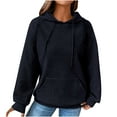 thumbnail image 1 of Hooded Sweatshirt for Women's Solid Raglan Sweater Hooded Sweater Long Sleeve Top Sweater, 1 of 6