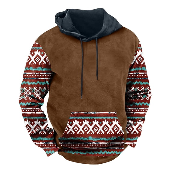 Hooded Sweatshirts for Men Fashion Casual Comfortable Long Sleeved Hooded Printed Hooded Sweatshirt
