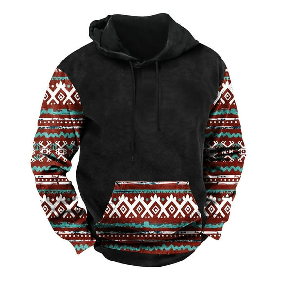 Hooded Sweatshirts for Men Fashion Casual Comfortable Long Sleeved Hooded Printed Hooded Sweatshirt