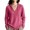 thumbnail image 1 of Hooded Sweatshirts for Women Casual Drawstring Solid Color Loose Fit Long Sleeve Casual Pullover Fall and Winter Hoodies, 1 of 9