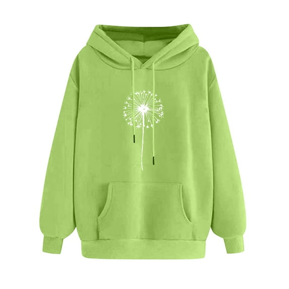 Hooded Sweatshirts for Women Print Casual Winter Hoodie Pullover Long Sleeved Comfortable Sweatshirt With Pockets
