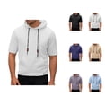 thumbnail image 1 of Hooded T Shirts for Man Summer Casual Fashion Cotton Linen Lightweight Hoodie with Pockets Pullover Shirt, 1 of 9