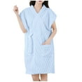thumbnail image 1 of Hooded Towel Robe for Women Quick Dry Bath Poncho Wearable Beach Towel Cover Up Absorbent Bathrobe with Pocket, 1 of 3