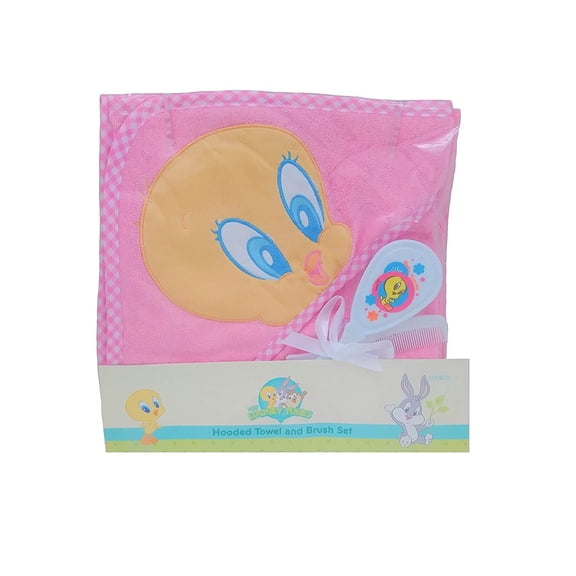 Hooded Towel and Brush Set PINK