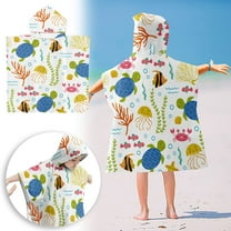 Hooded Towel for Toddlers 5-12 Years Boys Girls Kids Bath Pool Beach Towel Wrap Extra Large Soft Absorbent Beach Poncho(Construction site S)