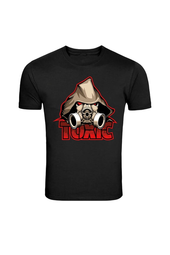 Hooded Toxic Gas Mask Skull Graphic T-Shirt