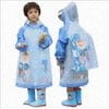 Hooded Transparent Raincoat Girl Boys Cartoon Rain Coat Hooded Outdoors Clear Waterproof Kids Toddler Children's Rainwear Protective Covers,Blue,6-8 Years