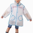 thumbnail image 1 of Hooded Transparent Raincoat Girl Boys Rain Coat Hooded Outdoors Clear Waterproof Kids Toddler Children's Rainwear Protective Covers,Sky Blue,M, 1 of 9