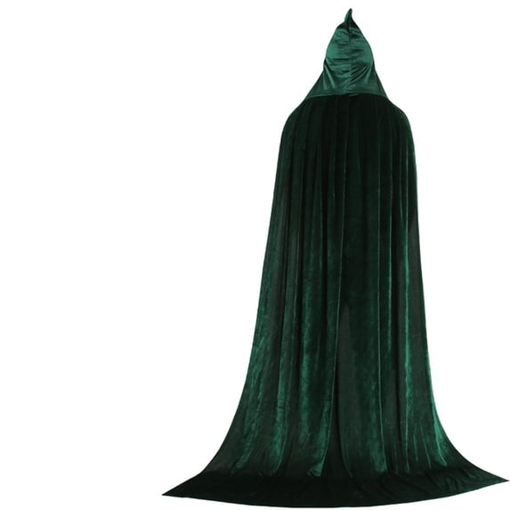 Hooded Velvet Cape Wizard Cloak Witch Costume Cape Full Length Halloween Role Play Cape for