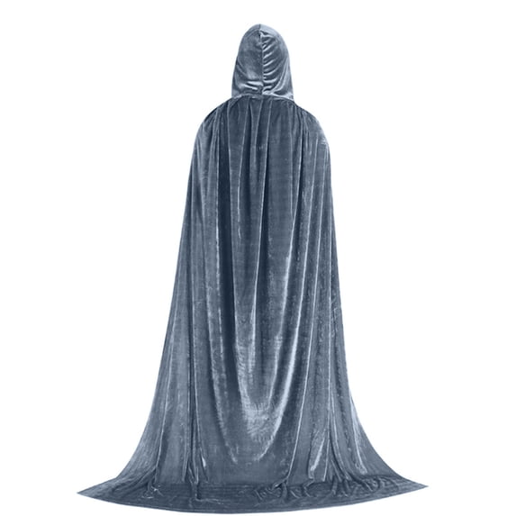 Hooded Velvet Cape Wizard Cloak Witch Costume Cape Full Length Halloween Role Play Cape for